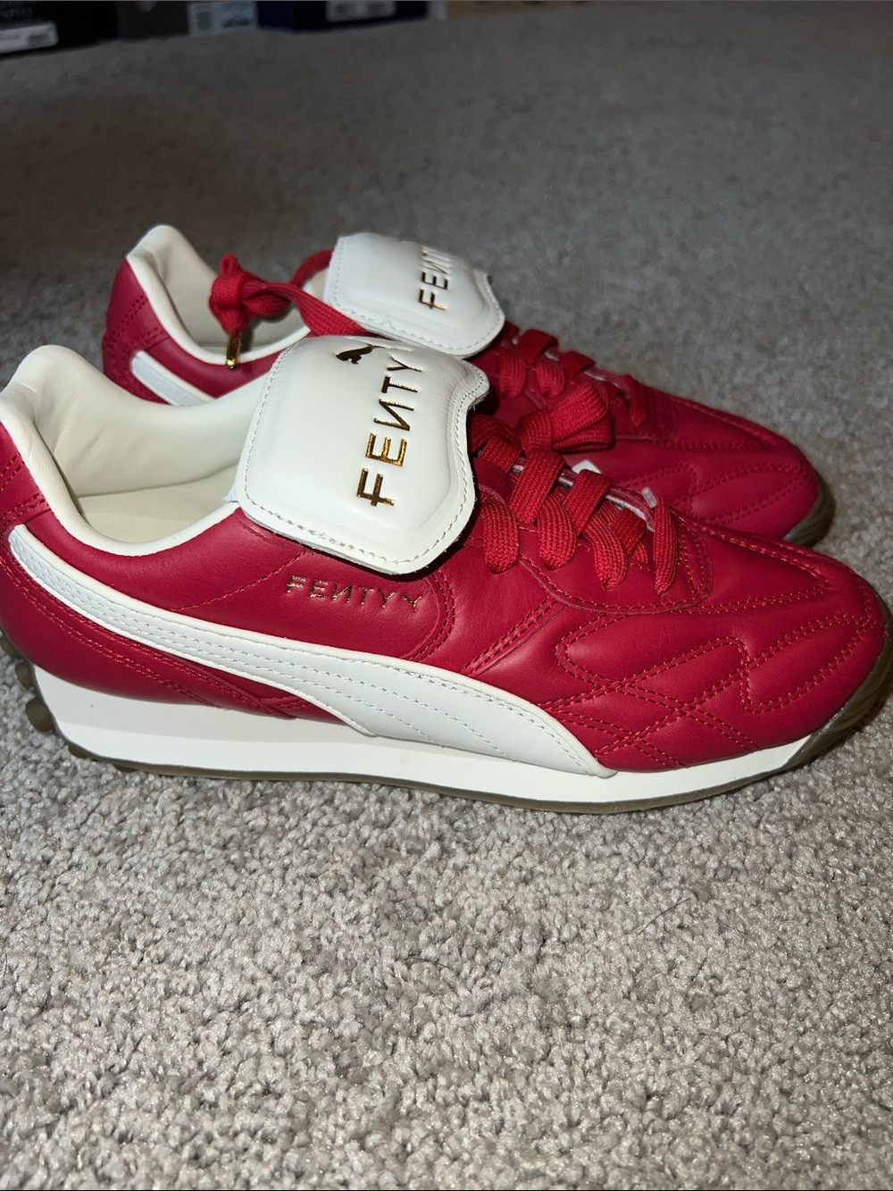 Fenty Puma Red and White Women's Sneakers shoes new